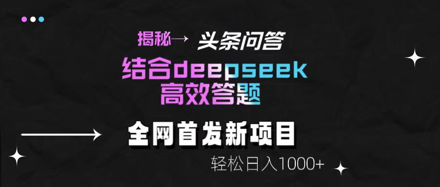 揭秘头条问答新玩法！结合deepseek高效答题，轻松日入1000+-卧狐科技网