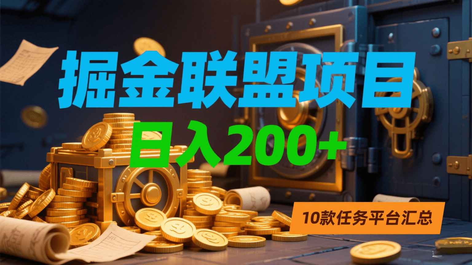 掘金联盟项目，日入200+，10款任务平台汇总-卧狐科技网