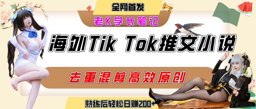 海外tiktok小说推文暴力项目，高停留率，高转化率，上手后一天搞顿饭钱不是问题-卧狐科技网