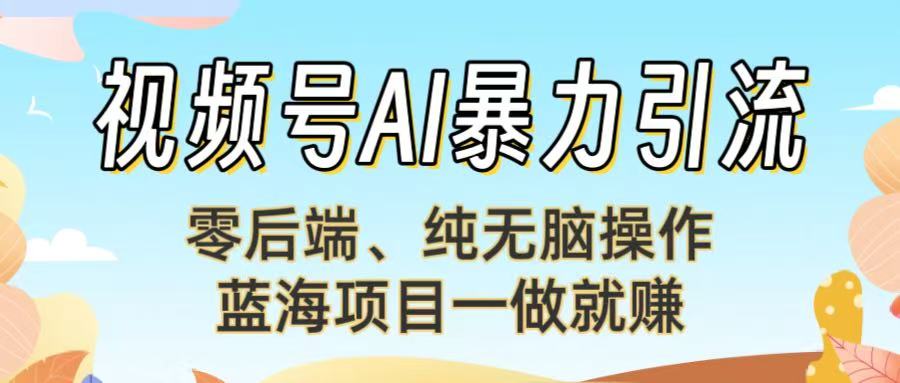 视频号AI暴力引流：零后端、纯无脑操作，蓝海项目一做就赚！【下面那个链接失效了】-卧狐科技网