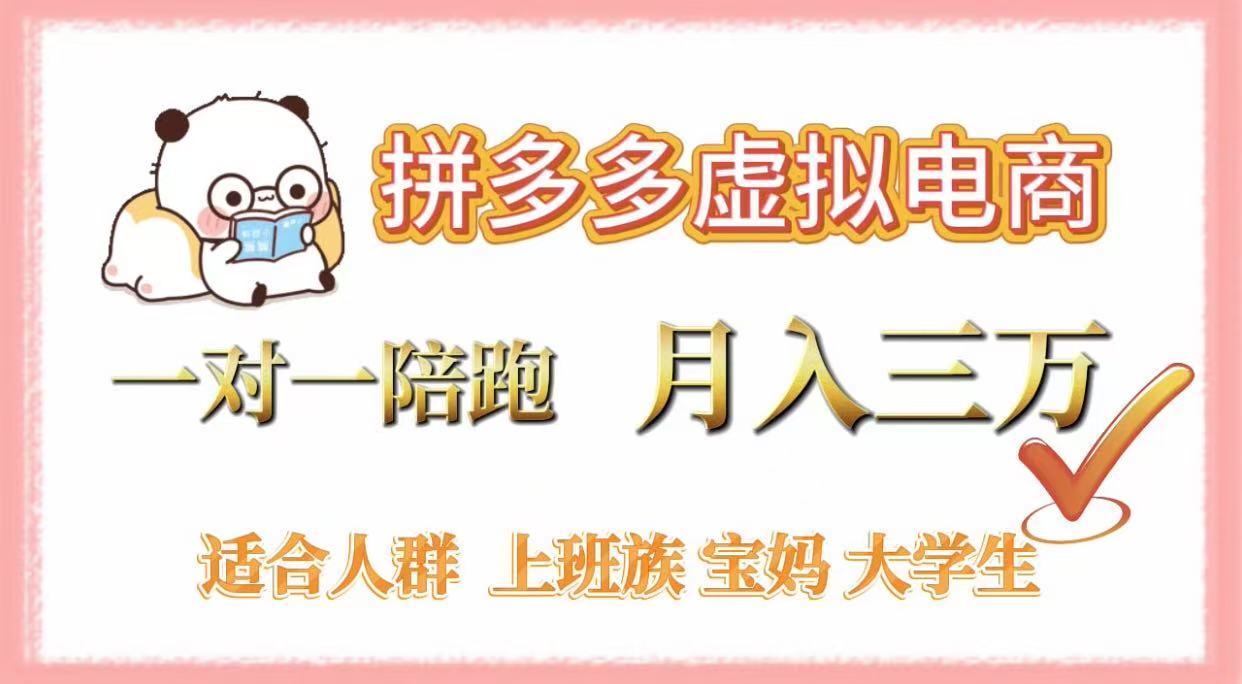 拼多多虚拟电商，一对一陪跑，月入3万，0囤货，轻资产，不发货-卧狐科技网